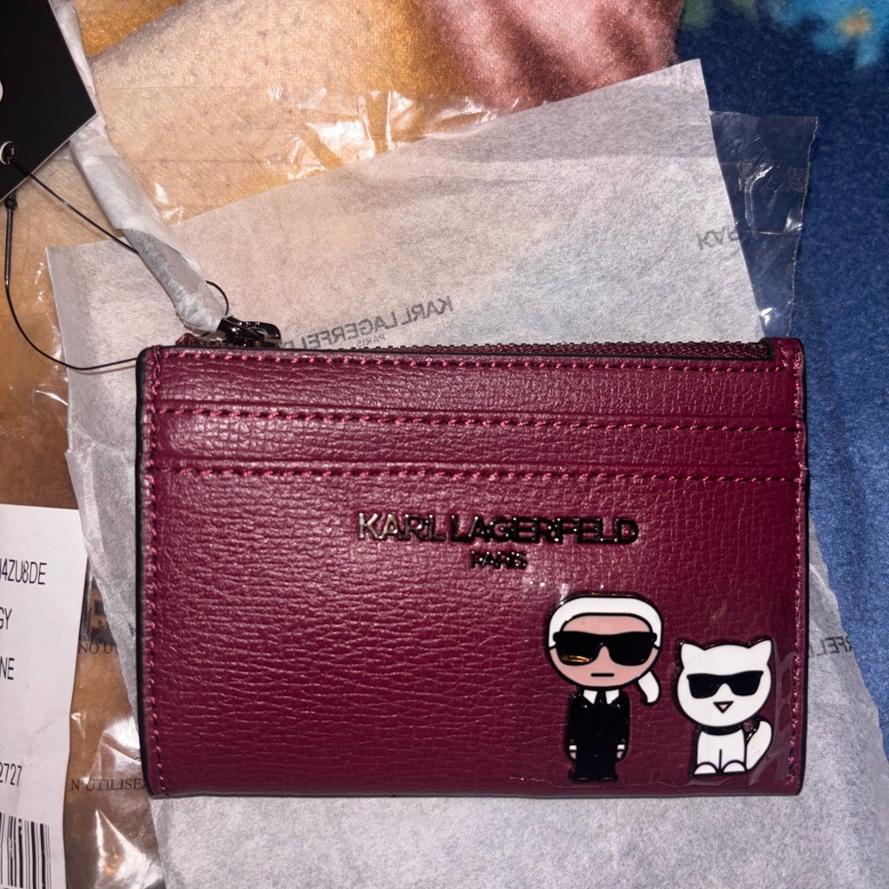 Karl Lagerfeld Burgundy Card Holder